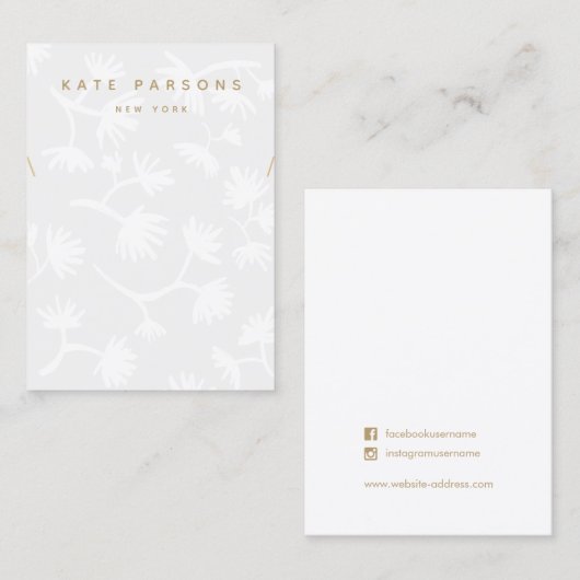 グレーフローラネックレスディスプレイ名刺 名刺 (正面/裏面)