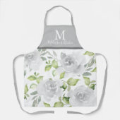 グレーフローラモノグラムフラワーエプロン エプロン (正面)