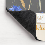 グレーフローラワイルドフラワーモノグラム マウスパッド (コーナー)