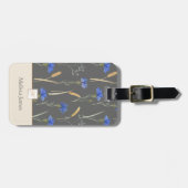 グレーフローラワイルドフラワーモノグラム ラゲッジタグ (正面横)