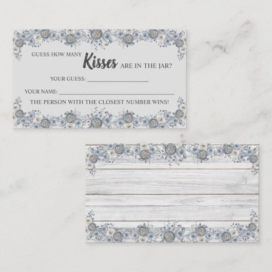 グレーフローラ何人のキスブライダルシャワーゲーム プレイスカード (正面/裏面)