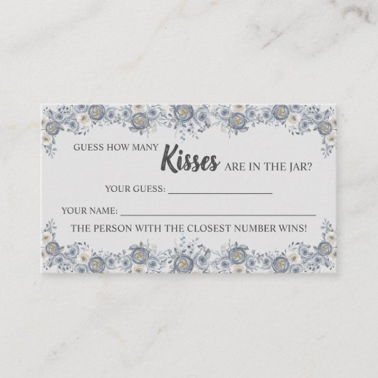 グレーフローラ何人のキスブライダルシャワーゲーム プレイスカード (正面)