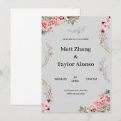 グレーフローラ結婚式招待状 招待状 (正面/裏面)