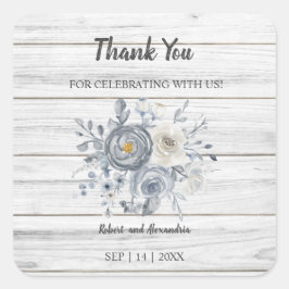 グレーフローラ |さん来に感謝結婚 スクエアシール