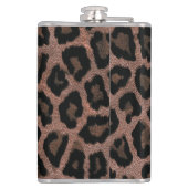 グレーブラウンブラックレオパードアニマルプリント フラスク (裏面)