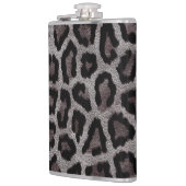 グレーブラウンブラックレオパードアニマルプリント フラスク (左)