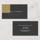 グレーブラウンベージュプロフェッショナルアーティスト名刺 名刺 (正面/裏面)