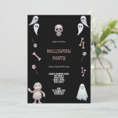 グレーブラウン及びブラックハロウィーン招待状 招待状 (スタンド正面)