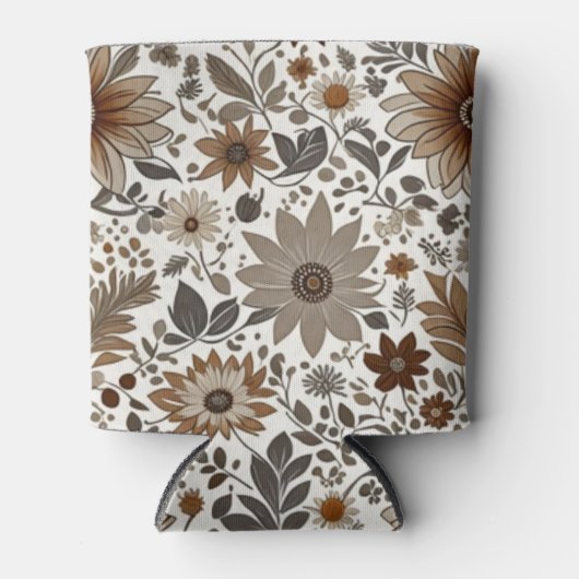 グレーブラウン離れメープルズ秋結婚の 缶クーラー (正面)