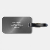 グレーブラシ仕上げメタリックモノグラムイニシャル ラゲッジタグ (裏面横)