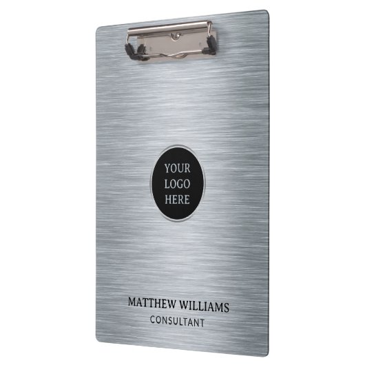 グレーブラシ仕上げメタル クリップボード (左)