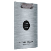 グレーブラシ仕上げメタル クリップボード (右)