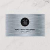 グレーブラシ仕上げメタル 名刺 (正面)