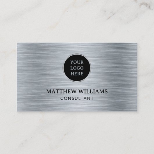 グレーブラシ仕上げメタル 名刺 (正面)