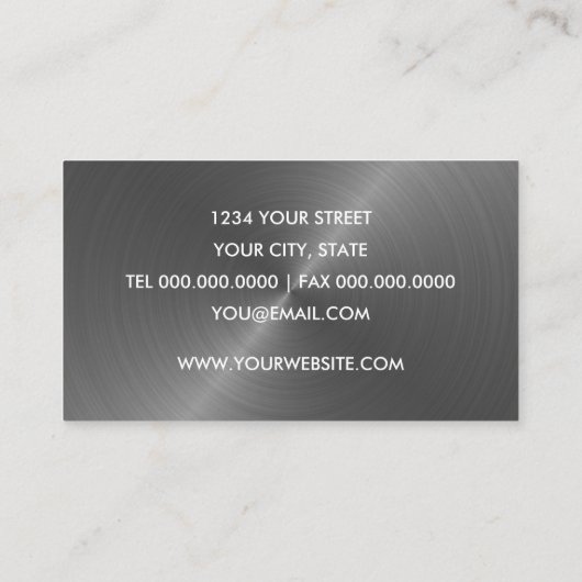 グレーブラシ仕上げ金属光沢 名刺 (裏面)