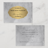 グレーブラシ付きエレガント金ゴールドラベルアポイントメントカード 予約カード (正面/裏面)