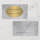 グレーブラシ付きエレガント金ゴールドラベルアポイントメントカード 予約カード (正面/裏面)