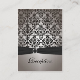 グレーブラックのダマスク・レセプションカード エンクロージャーカード