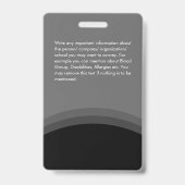 グレーブラックの医師写真ID医療会社のロゴ バッジ (裏面)