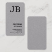 グレーブラックはっきりしたモノグラムミニマルモダンリストプレーン 名刺 (正面/裏面)