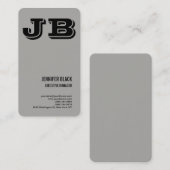 グレーブラックはっきりしたモノグラムミニマルモダンリストプレーン 名刺 (正面/裏面)