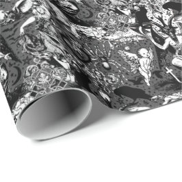 グレーブラックウィッチービクトリアンゴシックゴシックバプホメット ラッピングペーパー