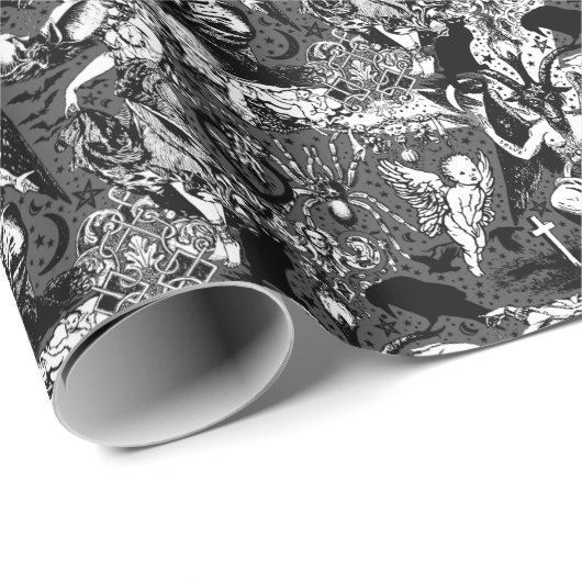 グレーブラックウィッチービクトリアンゴシックゴシックバプホメット ラッピングペーパー (ロールコーナー)