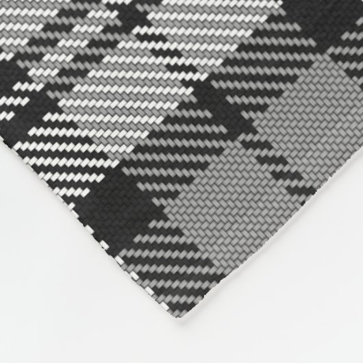 グレーブラックウォッチタータンチェックプレイドデザイン フリースブランケット (角)