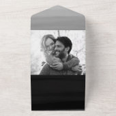 グレーブラックウォーターミニマルカラーシモダンック結婚ズ オールインワン招待状 (外側)