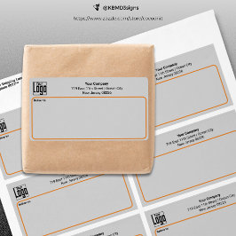 グレーブラックオレンジカスタム色のビジネスアドレス ラベル