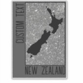 グレーブラックサンドビーチニュージーランドカントリーイメージ シール (正面)