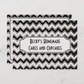 グレーブラックシェブロン古材レシピカード ポストカード (正面/裏面)