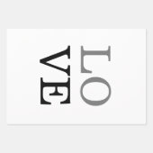 グレーブラックスクリプトラブウェディング ラッピングペーパーシート (正面3)