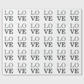 グレーブラックスクリプトラブウェディング ラッピングペーパー (フラット)