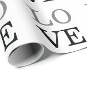 グレーブラックスクリプトラブウェディング ラッピングペーパー (ロールコーナー)