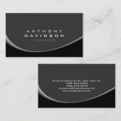 グレーブラックスパイラルパターンモノグラム名刺 名刺 (正面/裏面)