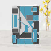 グレーブラックターコイズ抽象芸術地下鉄マップMCMルック カード (黄色い花)