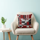 グレーブラックダークレッドジオメトリック抽象芸術迷路 クッション (椅子)