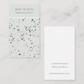 グレーブラックテラゾテクスチャイヤリングスタッドディスプレイ 名刺 (正面/裏面)