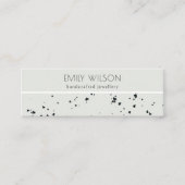 グレーブラックテラゾテクスチャスタッドイヤリングディスプレイ スキニー名刺 (正面)