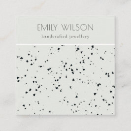 グレーブラックテラゾテクスチャスタッドイヤリングディスプレイ スクエア名刺