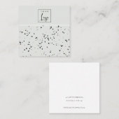 グレーブラックテラゾテクスチャスタッドイヤリングディスプレイ スクエア名刺 (正面/裏面)