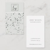 グレーブラックテラゾテクスチャスタッドイヤリングディスプレイ 名刺 (正面/裏面)