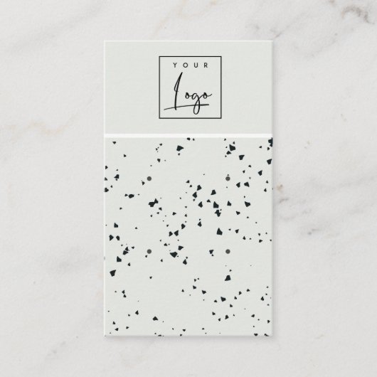 グレーブラックテラゾテクスチャスタッドイヤリングディスプレイ 名刺 (正面)