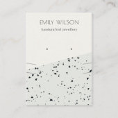 グレーブラックテラゾテクスチャスタッドイヤリングネックレス 名刺 (正面)