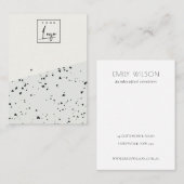 グレーブラックテラゾテクスチャ2スタッドイヤリングディスプレイ 名刺 (正面/裏面)