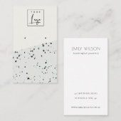 グレーブラックテラゾテクスチャ3スタッドイヤリングディスプレイ 名刺 (正面/裏面)