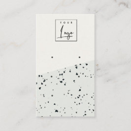 グレーブラックテラゾテクスチャ3スタッドイヤリングディスプレイ 名刺