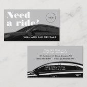 グレーブラックトーンエレガントプロフェッショナル車の 名刺 (正面/裏面)