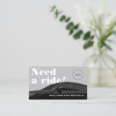 グレーブラックトーンエレガントプロフェッショナル車の 名刺 (スタンド正面)